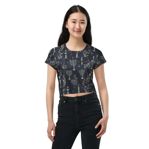 Midnight Candelabra on a Crop Tee