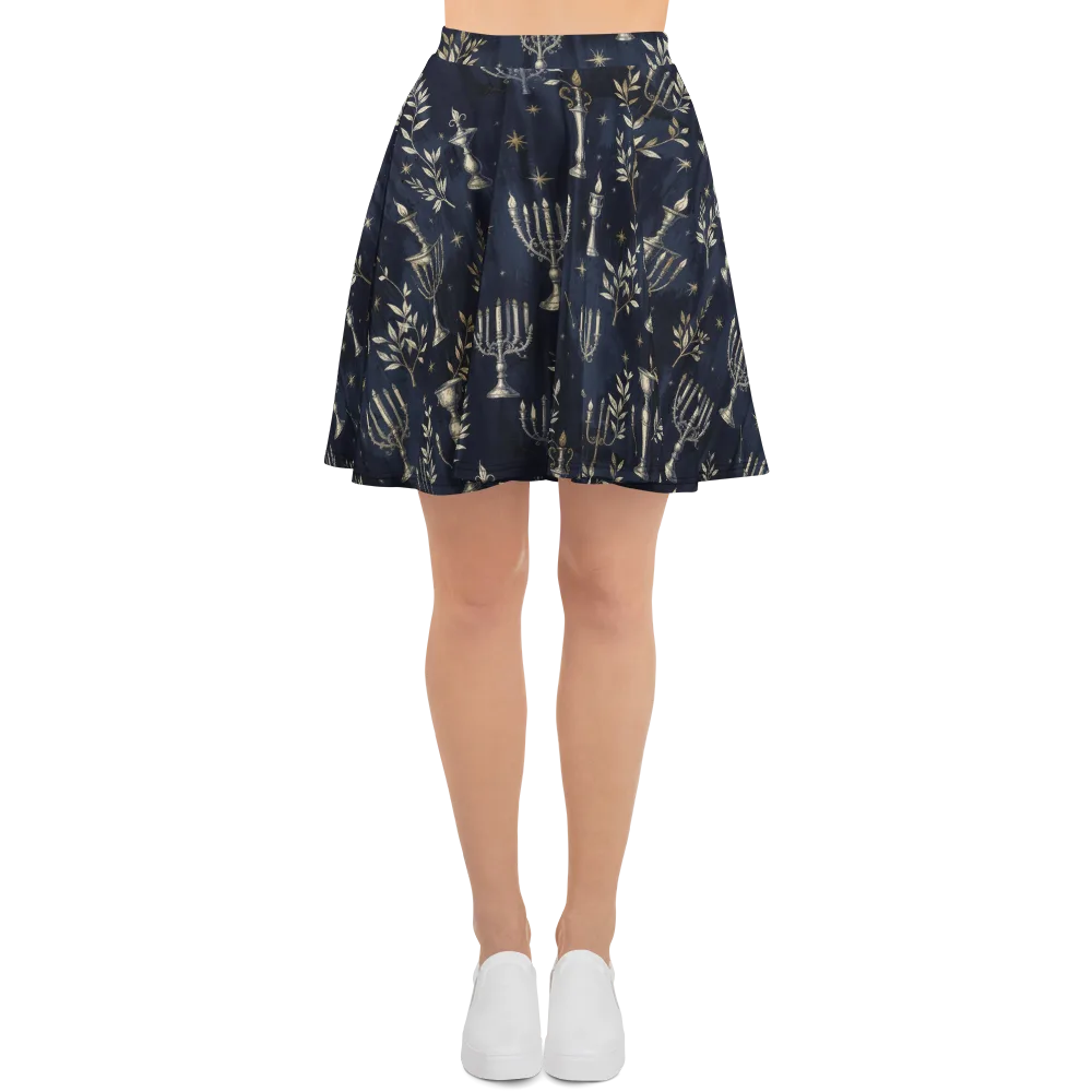 Midnight Candelabra on Skater Skirt — Front