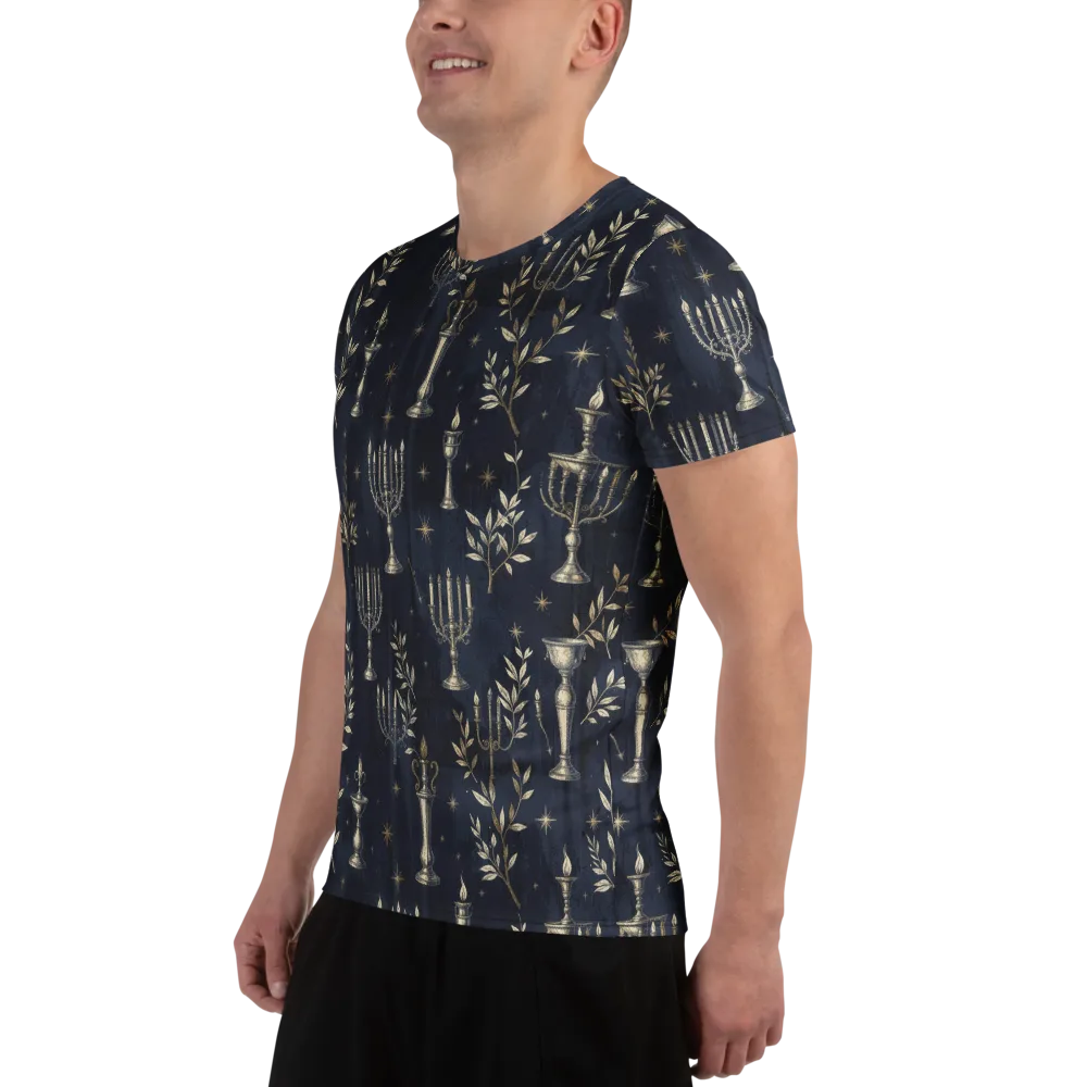 Midnight Candelabra on Men's Athletic T-Shirt — Left