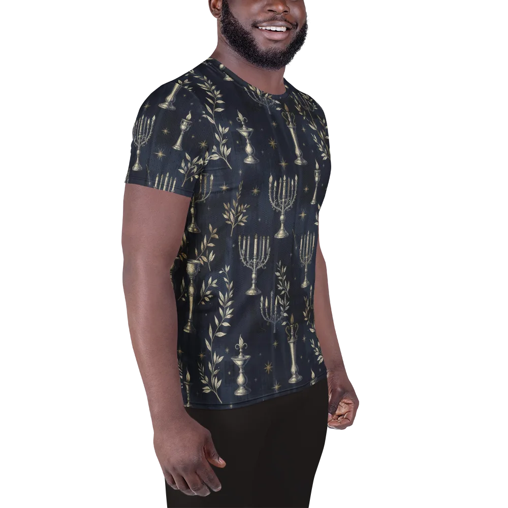 Midnight Candelabra on Men's Athletic T-Shirt — Right