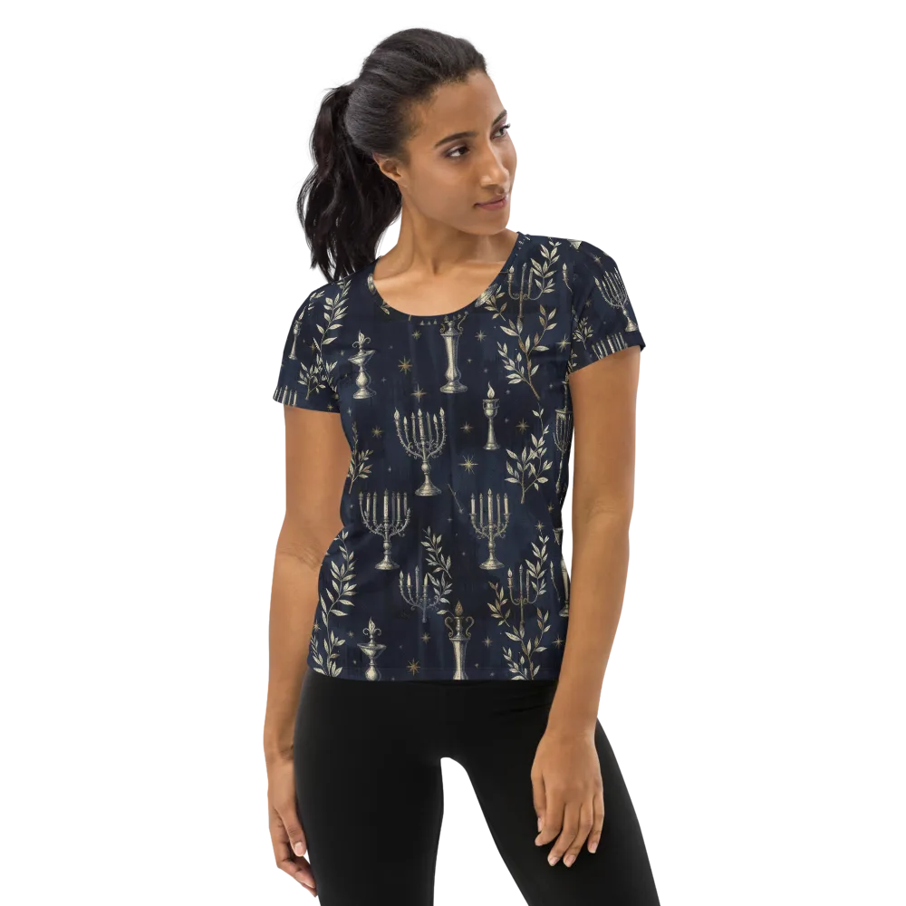Midnight Candelabra on Women's Athletic T-Shirt — Front