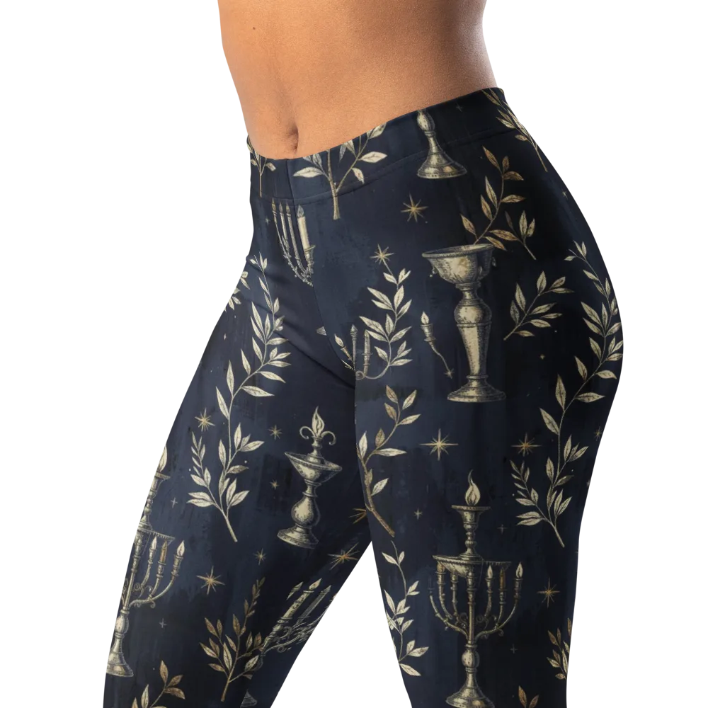 Midnight Candelabra on Leggings — Left Front