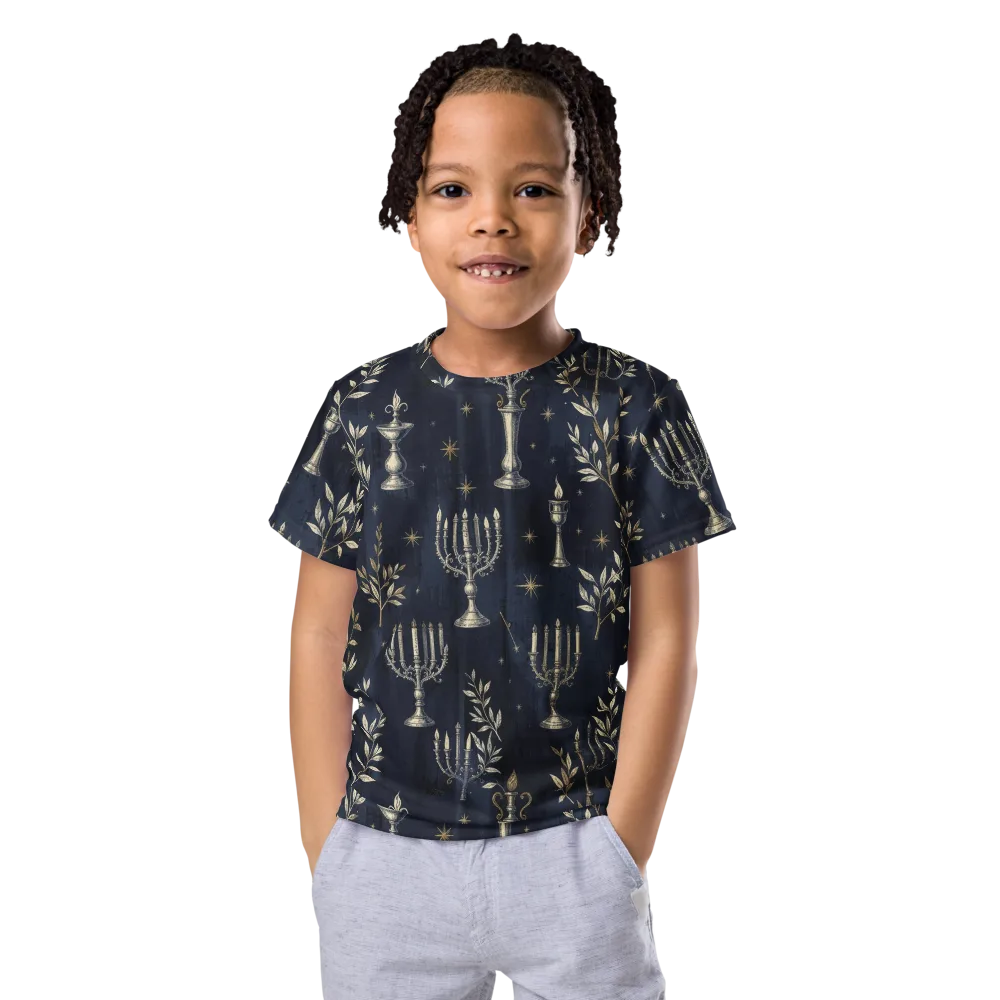 Midnight Candelabra on Kids Crew Neck T-Shirt — Front
