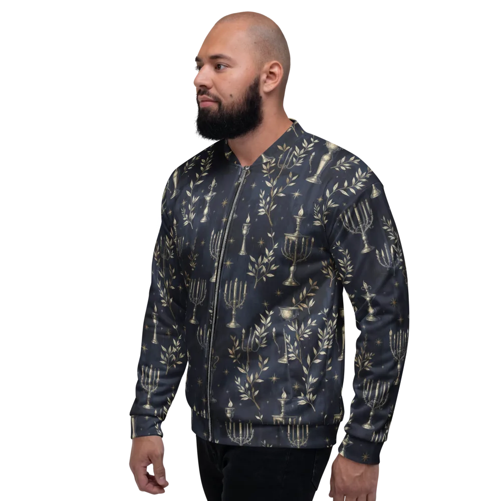 Midnight Candelabra on Bomber Jacket — Left