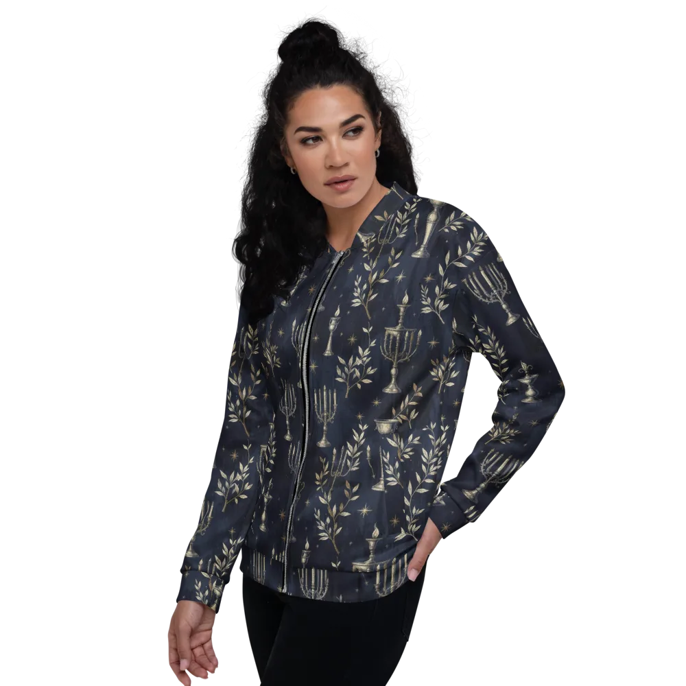 Midnight Candelabra on Bomber Jacket — Left