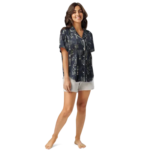 Midnight Candelabra on a Women's Short Sleeve Pajama Top