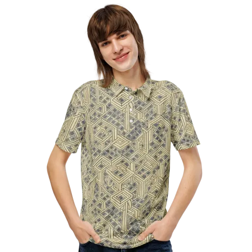 Isometric Archive on a Men's Slim Fit Polo Shirt