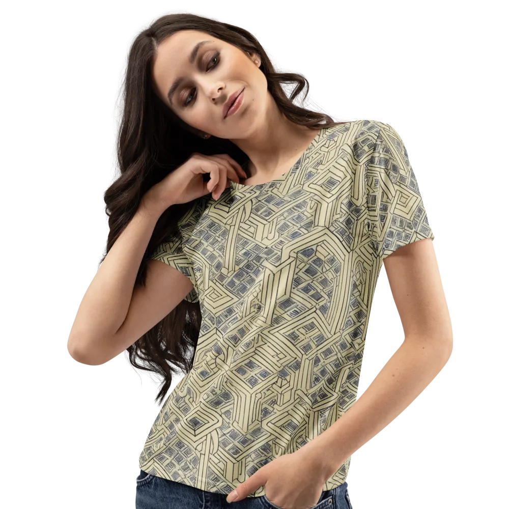 Isometric Archive on Women's Crew Neck T-Shirt — Left Front