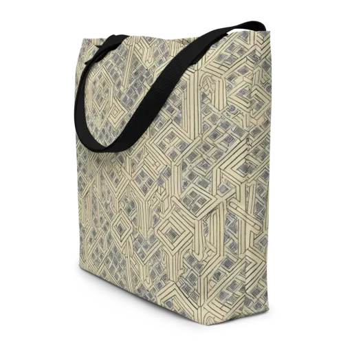 Isometric Archive on a Large Tote Bag W/ Pocket