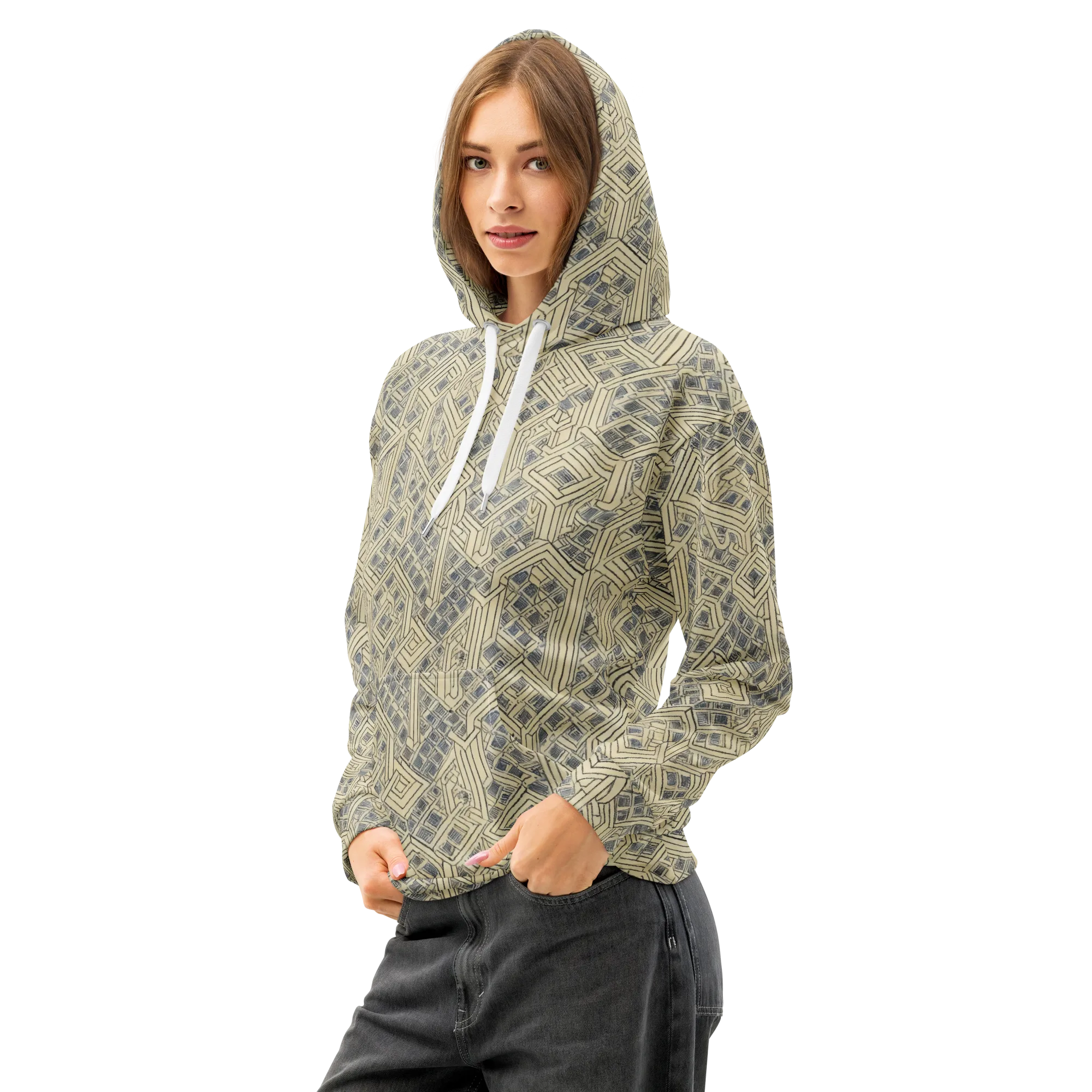Isometric Archive on Cotton Hoodie — Left Front
