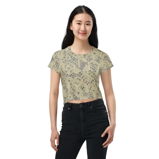 Isometric Archive on a Crop Tee