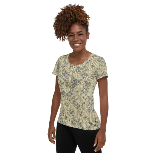 Isometric Archive on a Women's Athletic T-Shirt
