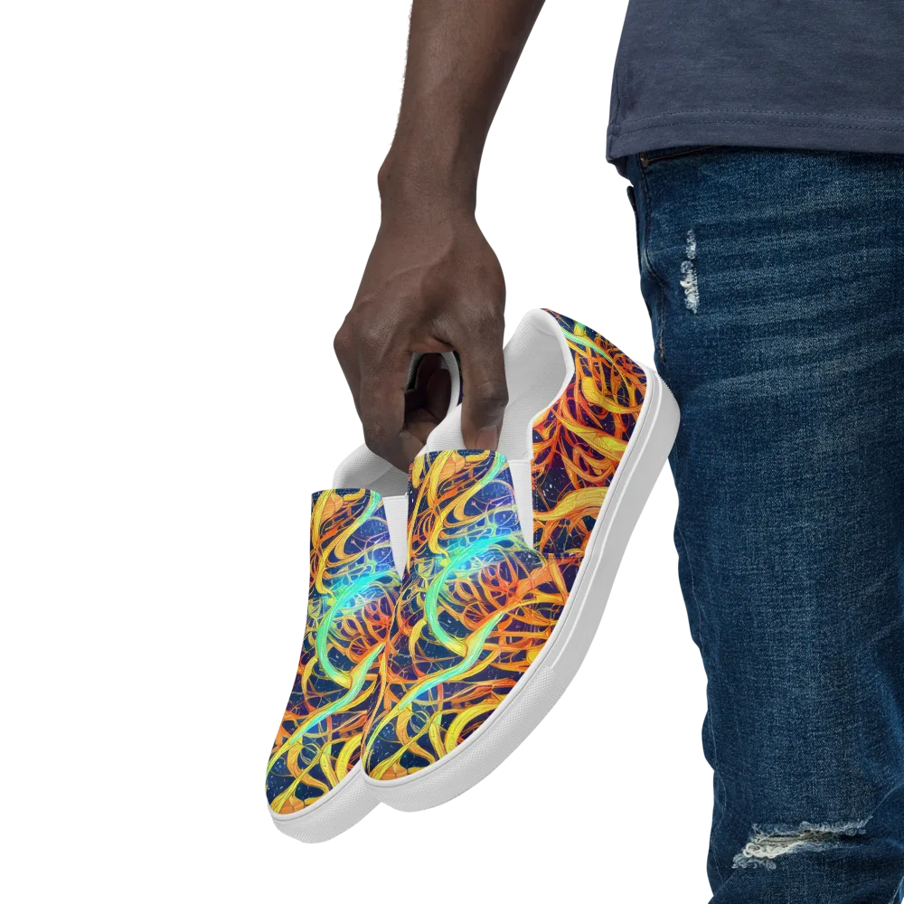 Granov Vortex on Men's Slip-On Canvas Shoes — Left Front