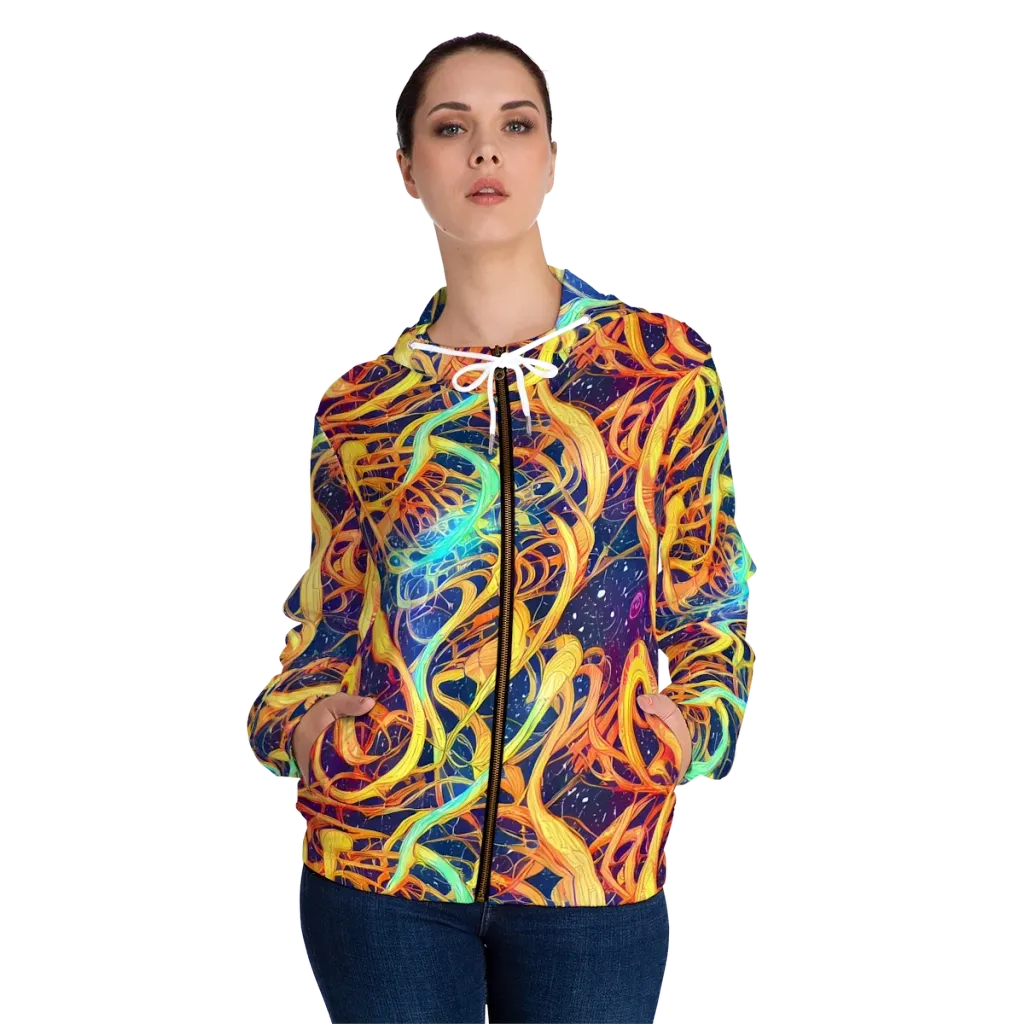 Granov Vortex on Women's Full-Zip Hoodie — Front On Person