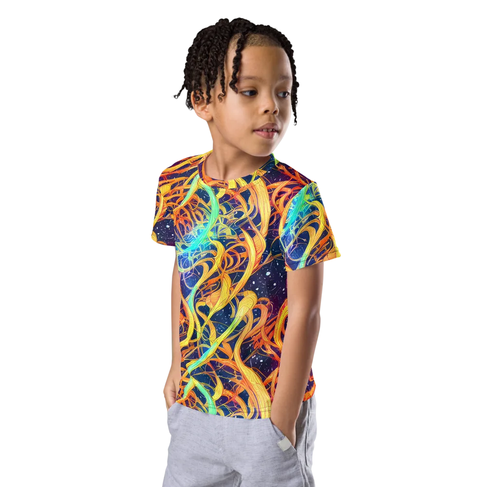 Granov Vortex on Kids Crew Neck T-Shirt — Left Front