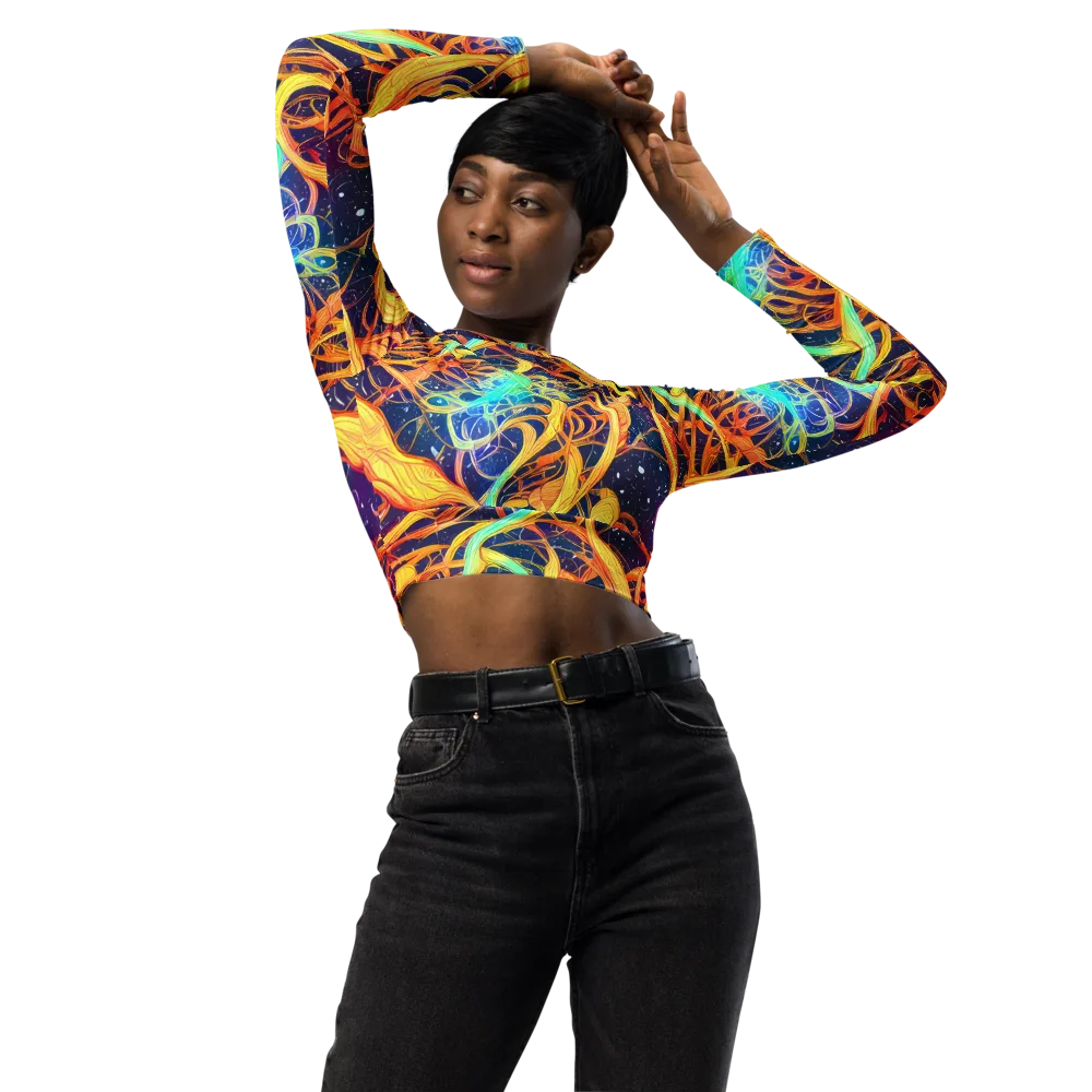 Granov Vortex on Long Sleeve Crop Top — Front