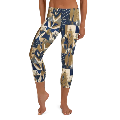 Gilded Petals on a Capri Leggings