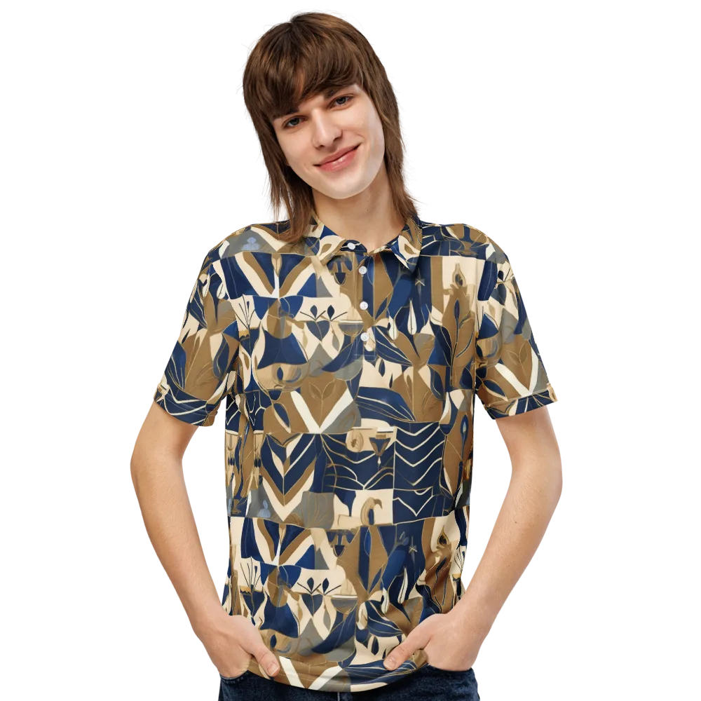 Gilded Petals on Men's Slim Fit Polo Shirt — Front