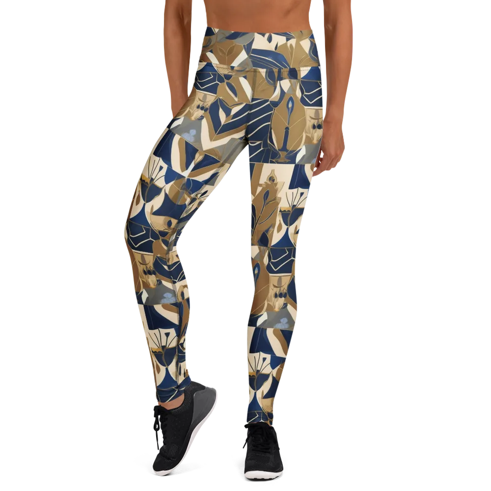 Gilded Petals on Yoga Leggings — Front