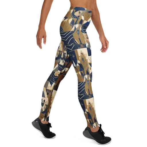 Gilded Petals on a Yoga Leggings