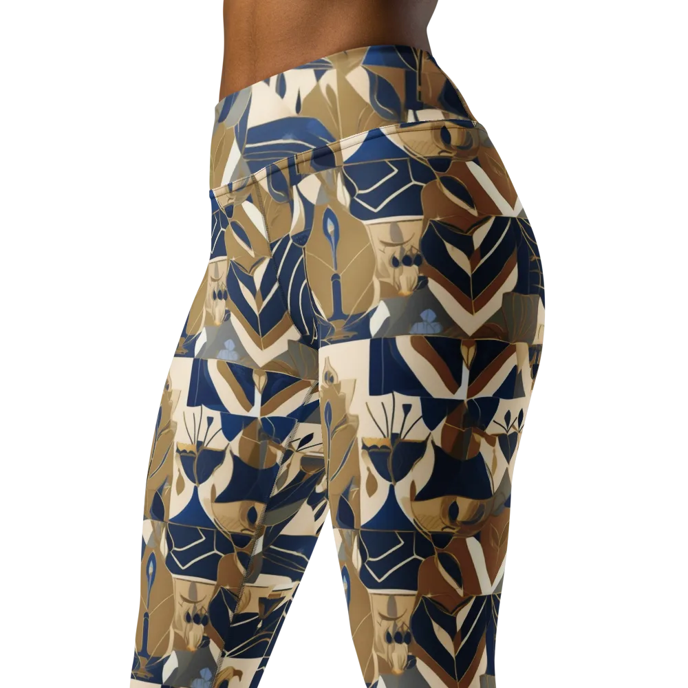 Gilded Petals on Yoga Leggings — Left Front