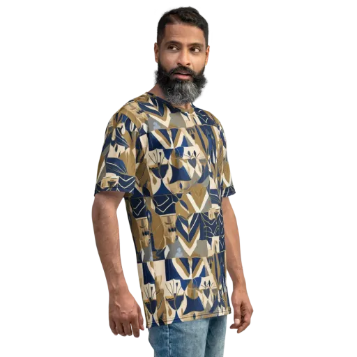 Gilded Petals on a Men's Crew Neck T-Shirt