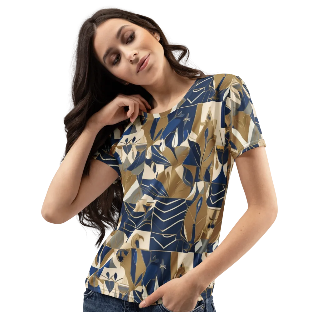Gilded Petals on Women's Crew Neck T-Shirt — Left Front