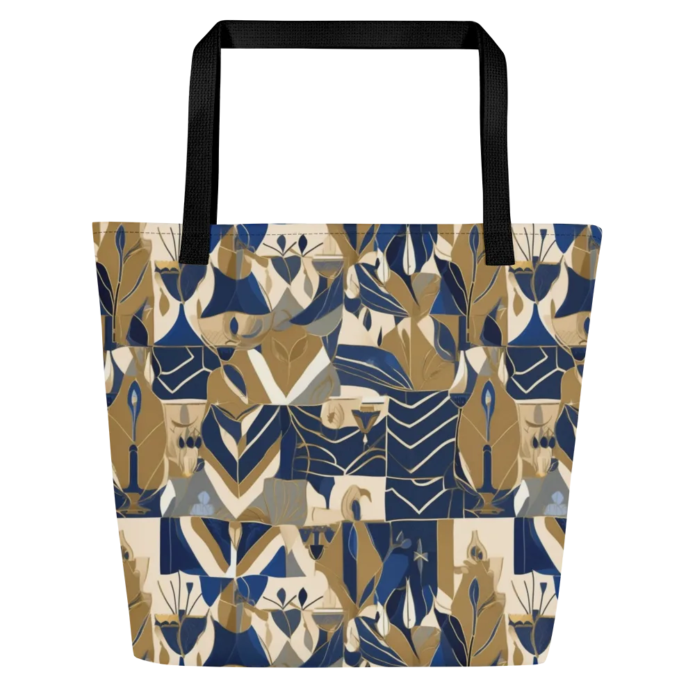 Gilded Petals on Large Tote Bag W/ Pocket — Front