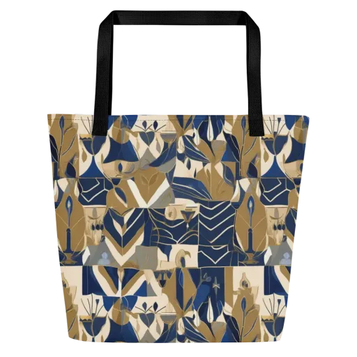 Gilded Petals on a Large Tote Bag W/ Pocket