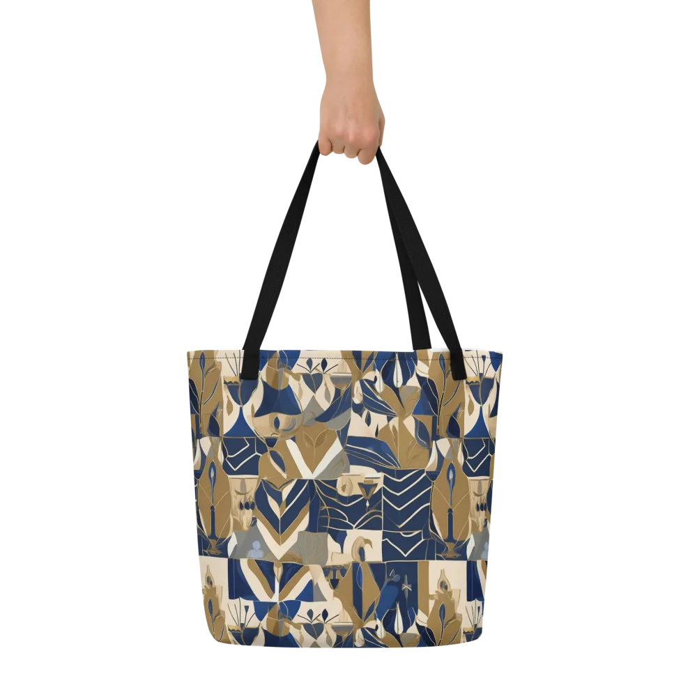 Gilded Petals on Large Tote Bag W/ Pocket — Front