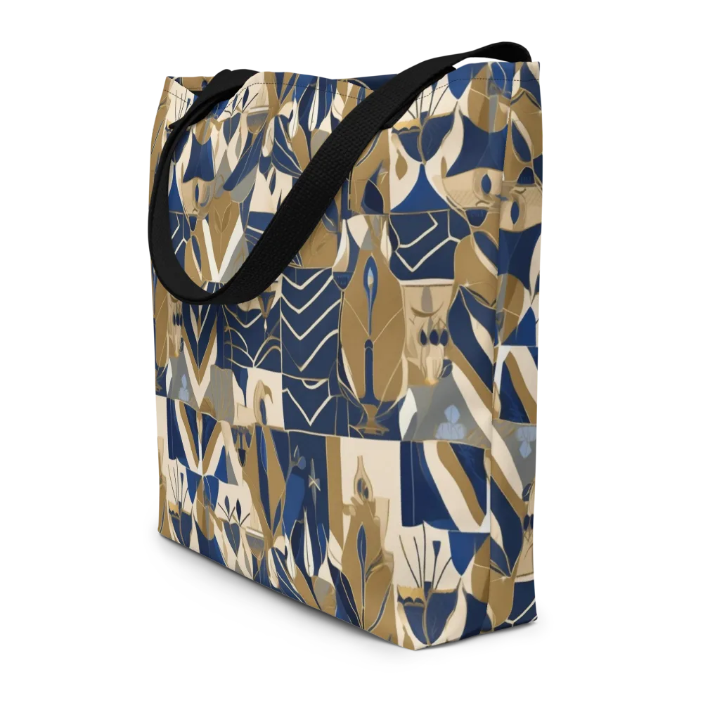 Gilded Petals on Large Tote Bag W/ Pocket — Front