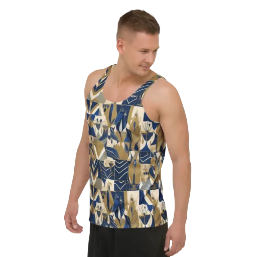 Gilded Petals on a Men's Tank Top