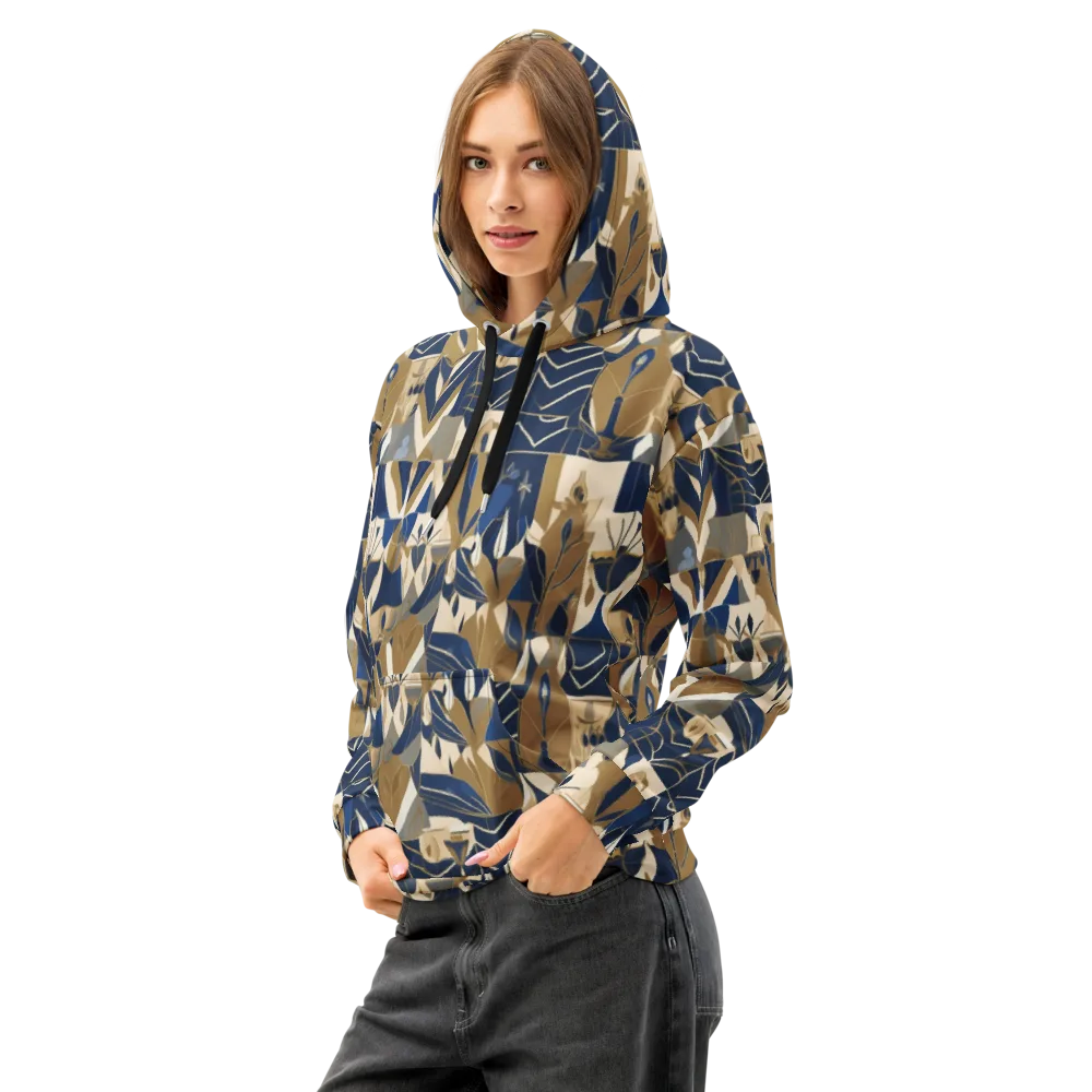 Gilded Petals on Cotton Hoodie — Left Front