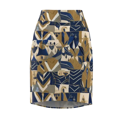 Gilded Petals on a Pencil Skirt
