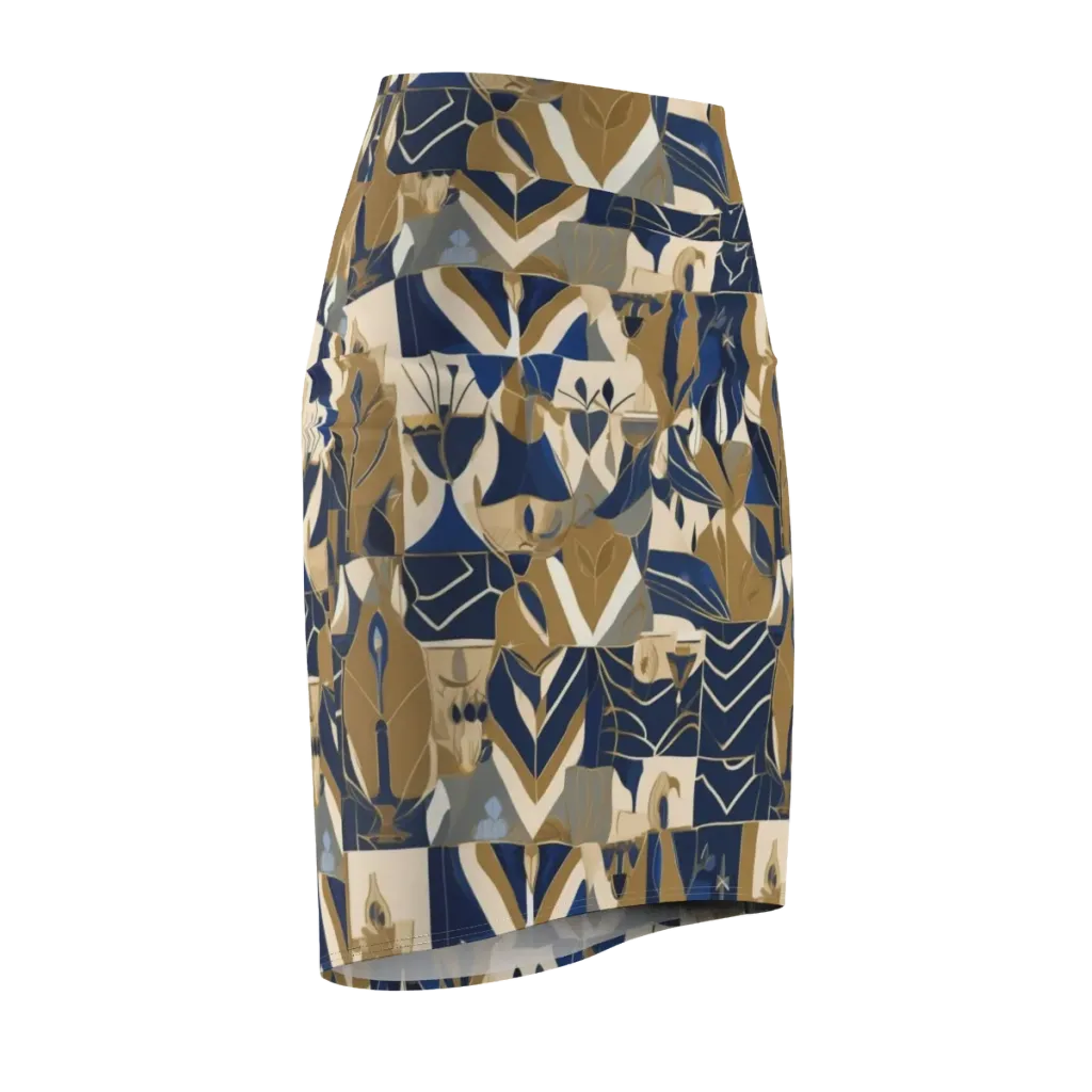 Gilded Petals on Pencil Skirt — Front Side