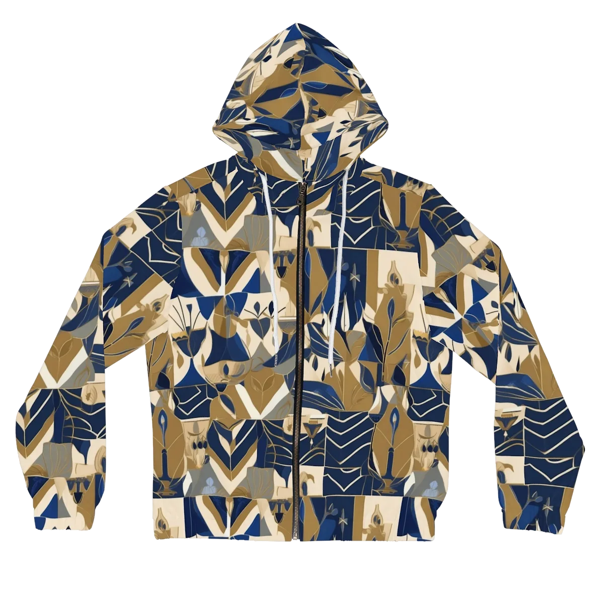 Gilded Petals on Women's Full-Zip Hoodie — Front