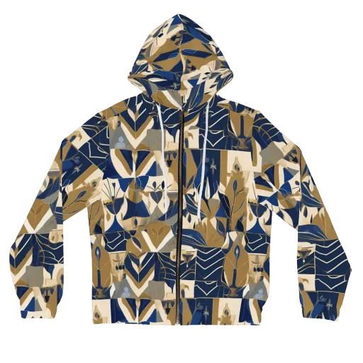 Gilded Petals on a Women's Full-Zip Hoodie