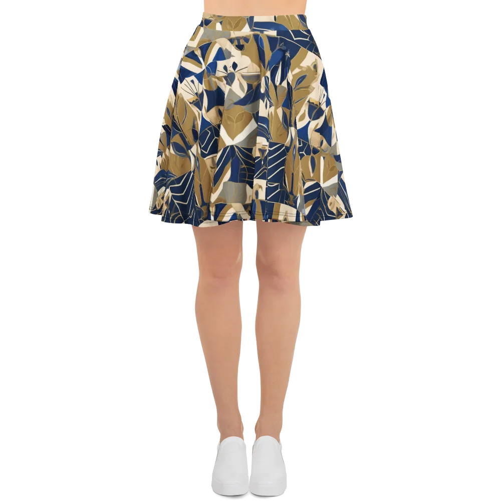 Gilded Petals on Skater Skirt — Front