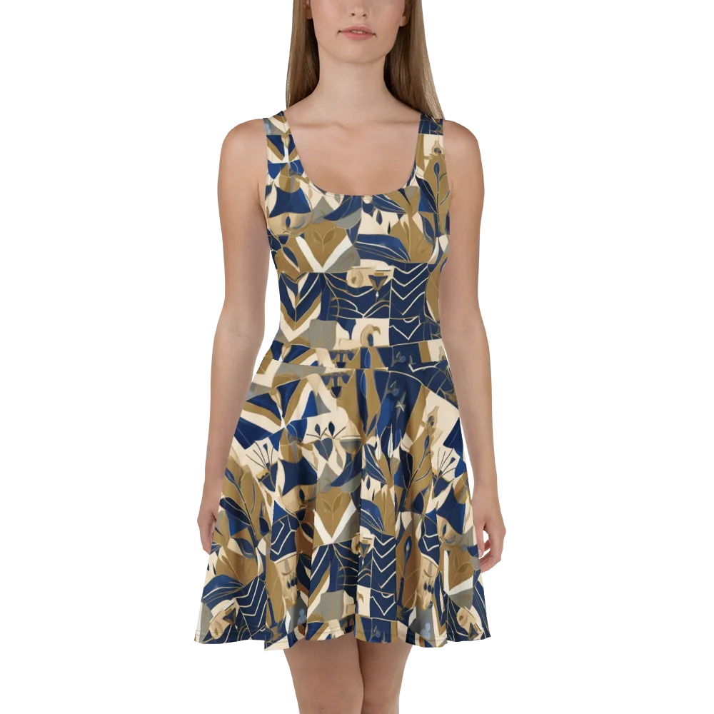 Gilded Petals on Skater Dress — Front