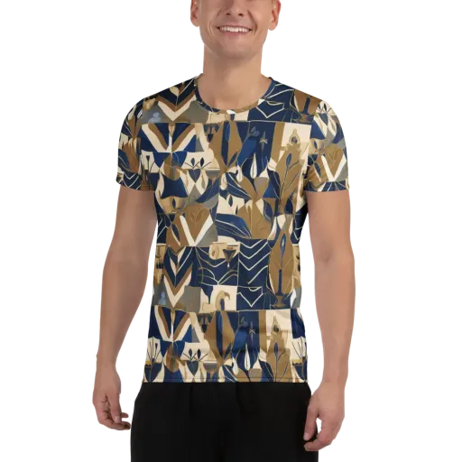 Gilded Petals on a Men's Athletic T-Shirt