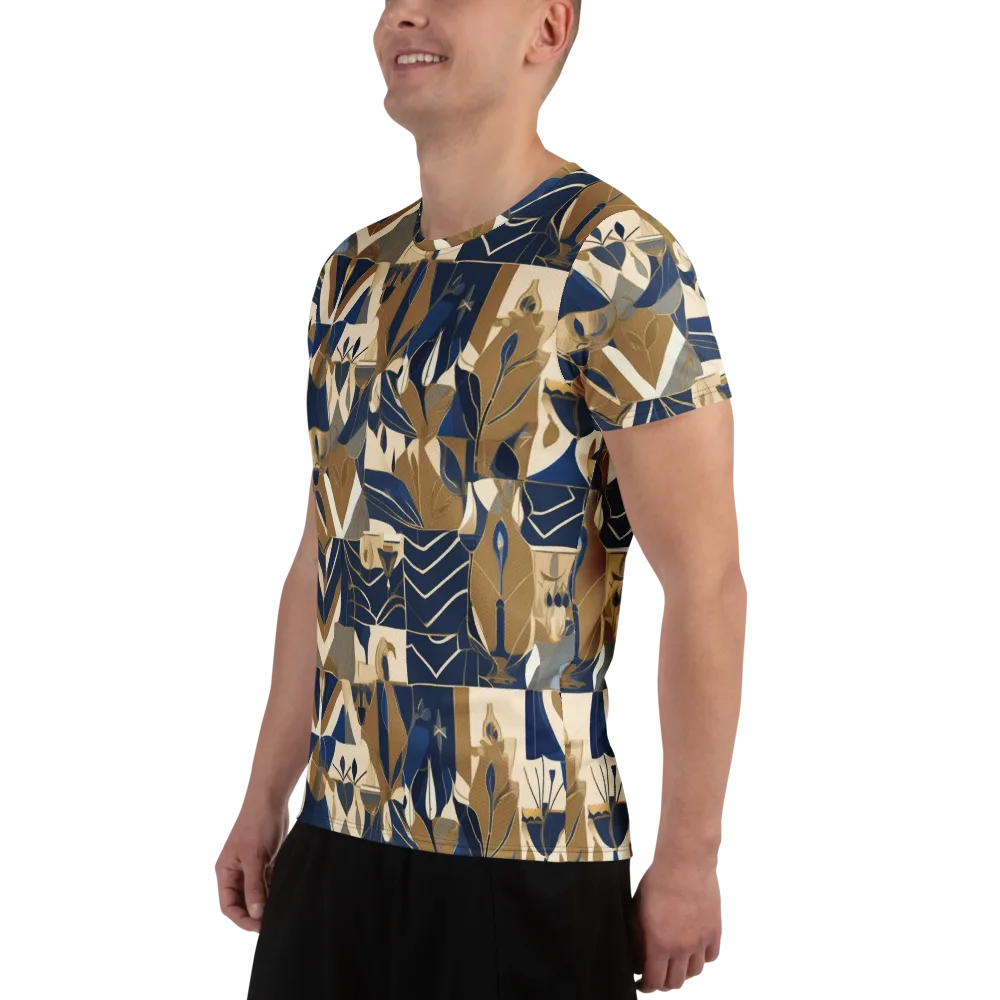 Gilded Petals on Men's Athletic T-Shirt — Left