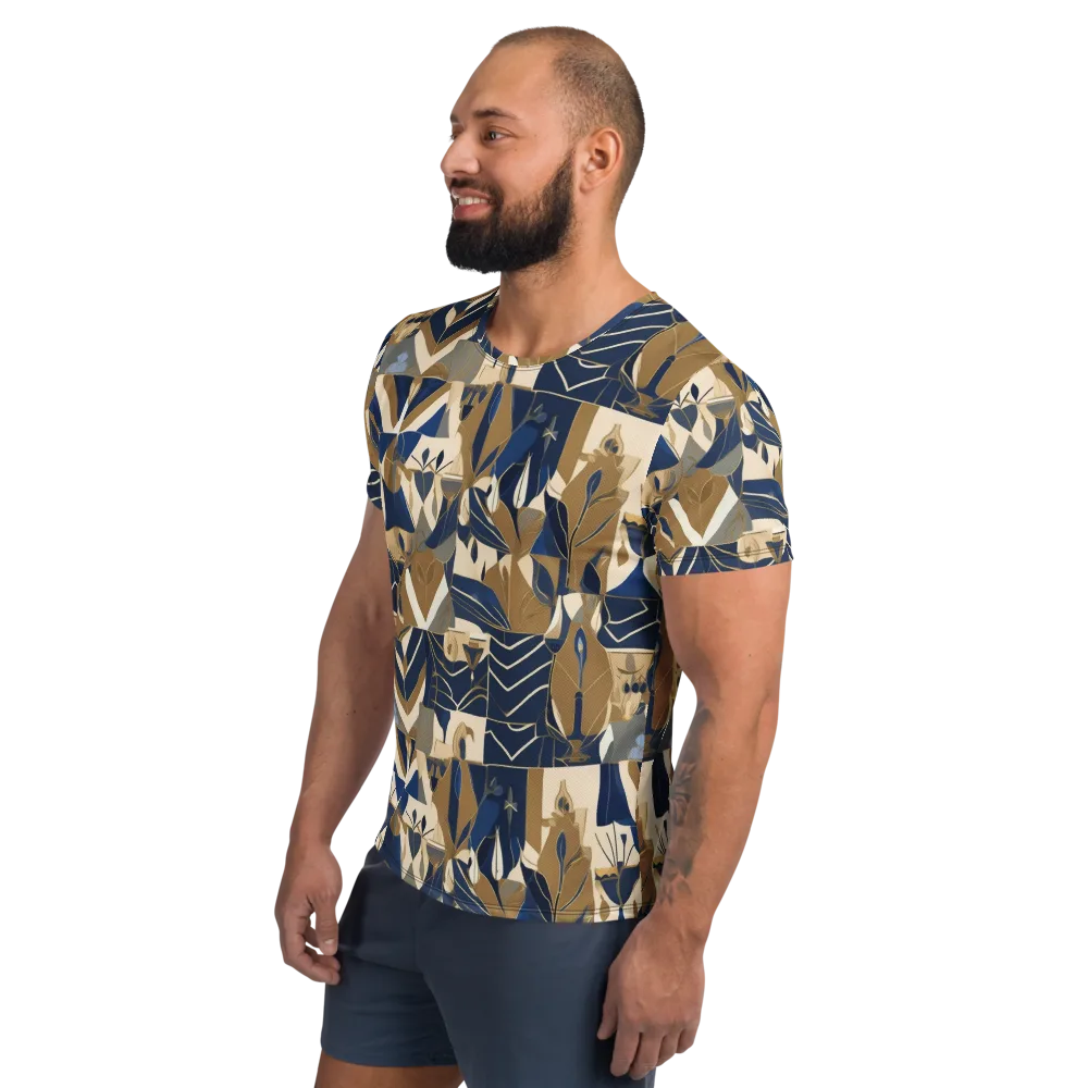 Gilded Petals on Men's Athletic T-Shirt — Left