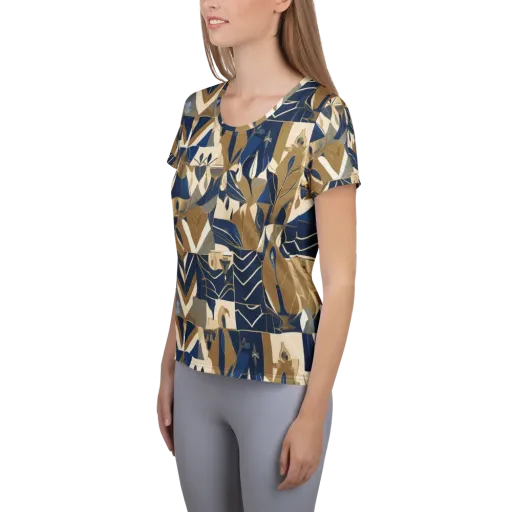 Gilded Petals on a Women's Athletic T-Shirt