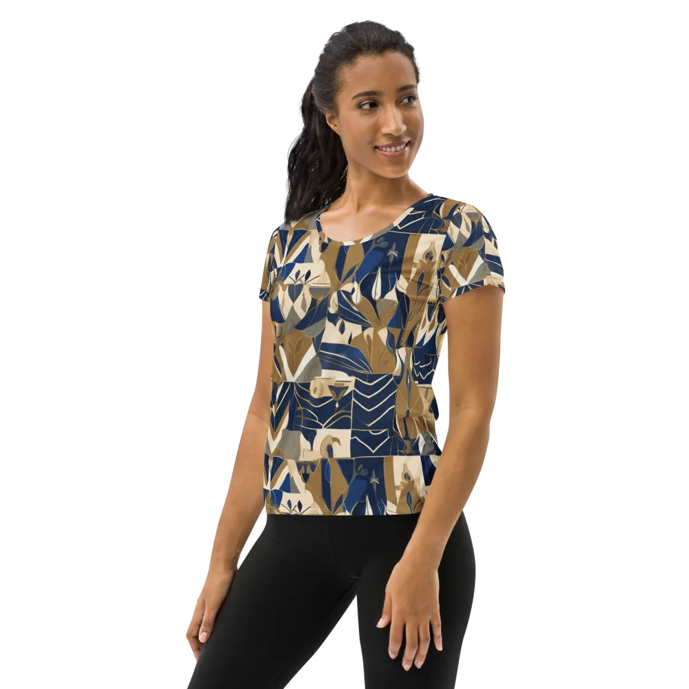 Gilded Petals on Women's Athletic T-Shirt — Left