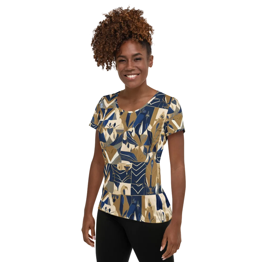 Gilded Petals on Women's Athletic T-Shirt — Left