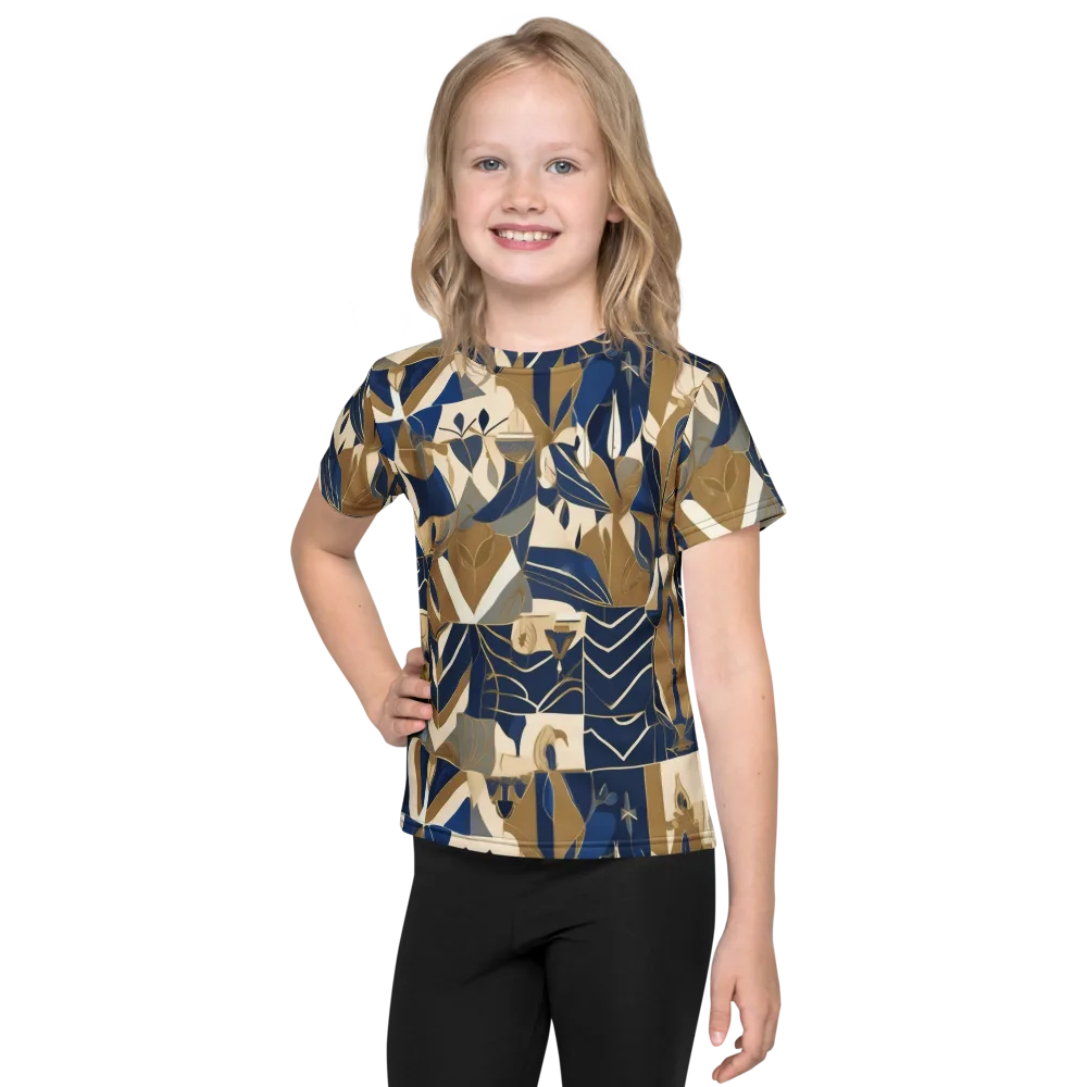 Gilded Petals on Kids Crew Neck T-Shirt — Front