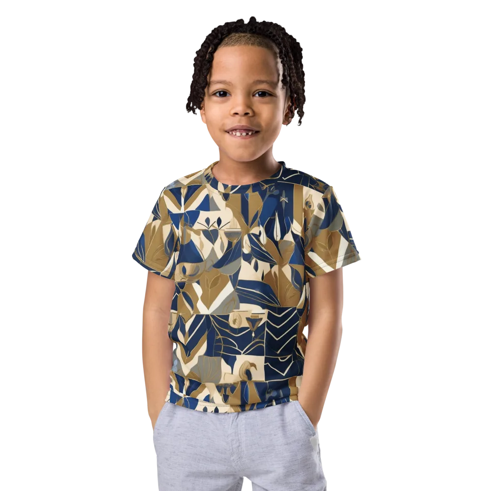Gilded Petals on Kids Crew Neck T-Shirt — Front