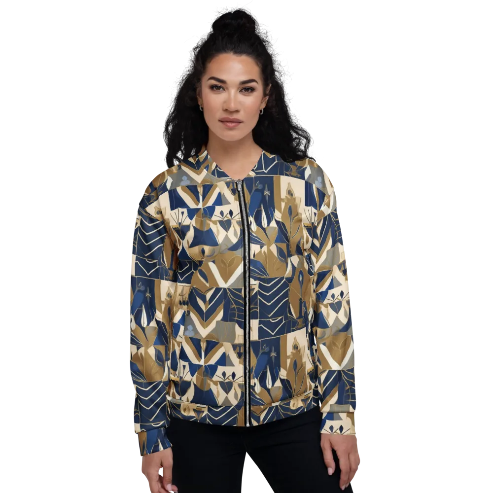 Gilded Petals on Bomber Jacket — Front