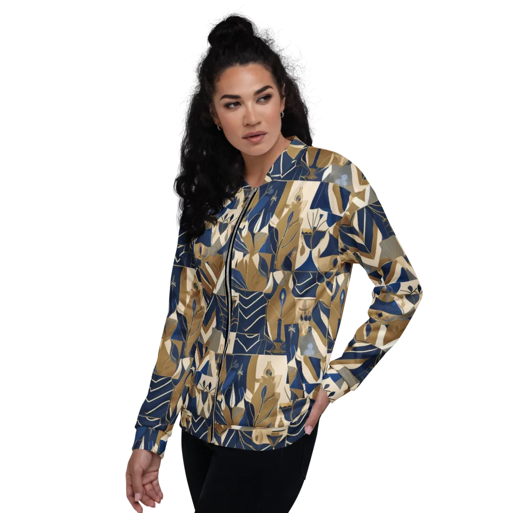 Gilded Petals on Bomber Jacket — Left
