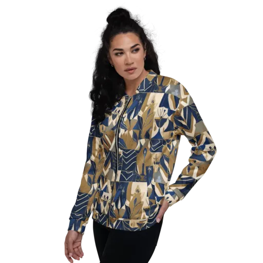 Gilded Petals on a Bomber Jacket